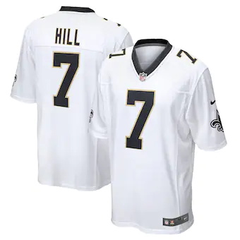 mens nike taysom hill white new orleans saints game jersey